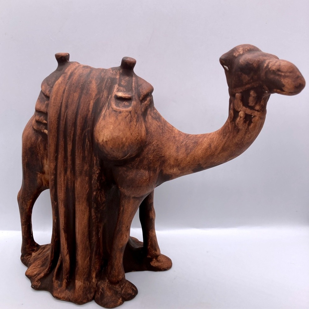 Vintage Camel Holland Mold Christmas Nativity Standing Large 8.5 Inches. Stained